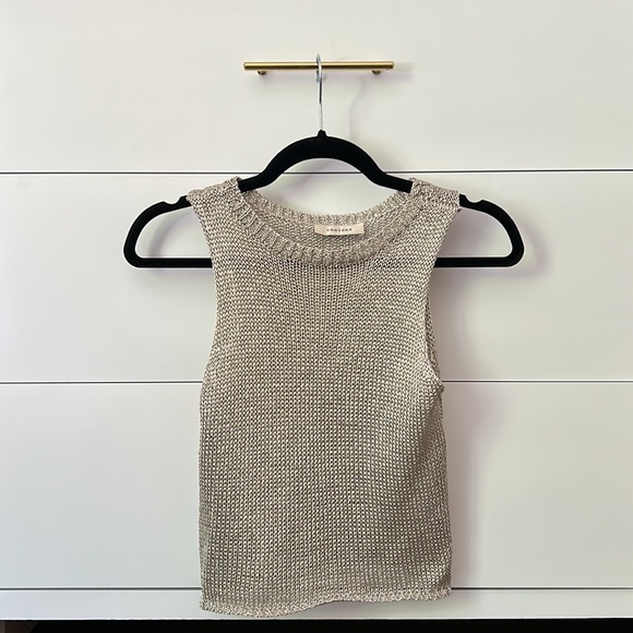 Silver knit tank top size S - Picture 1 of 9